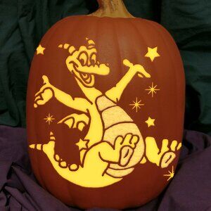EPCOT Figment Carved Foam Permanent Pumpkin Imagination Disney Parks Carved